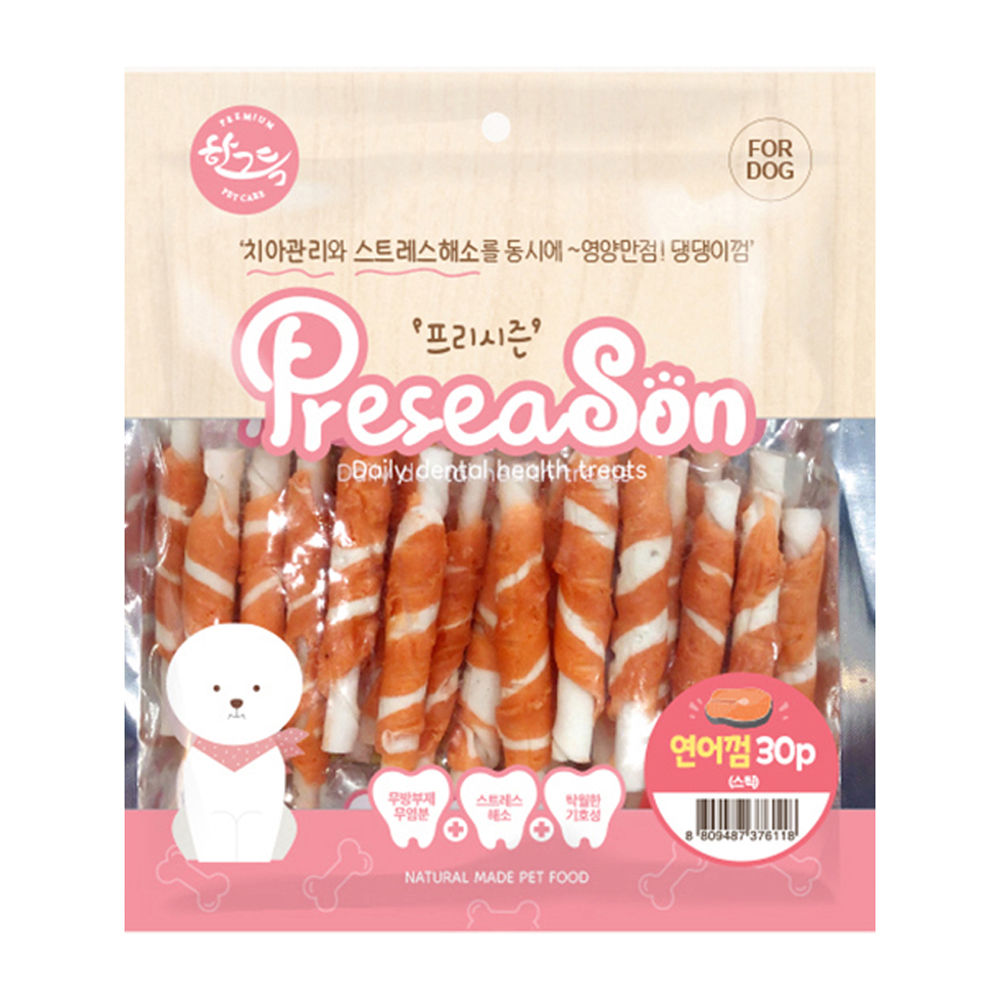 한그득 프리시즌 딩고껌 30P (연어스틱) (강아지 간식)
