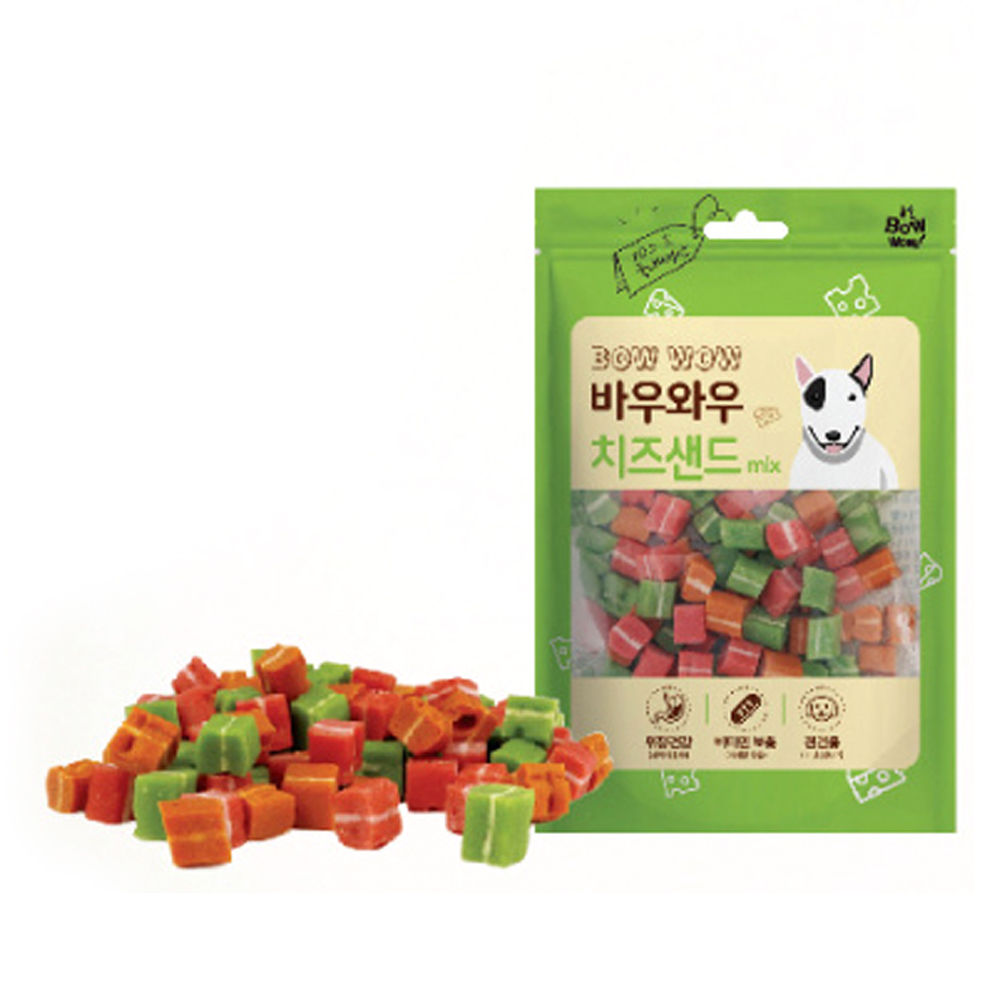 바우와우 강아지 치즈샌드 믹스 120g