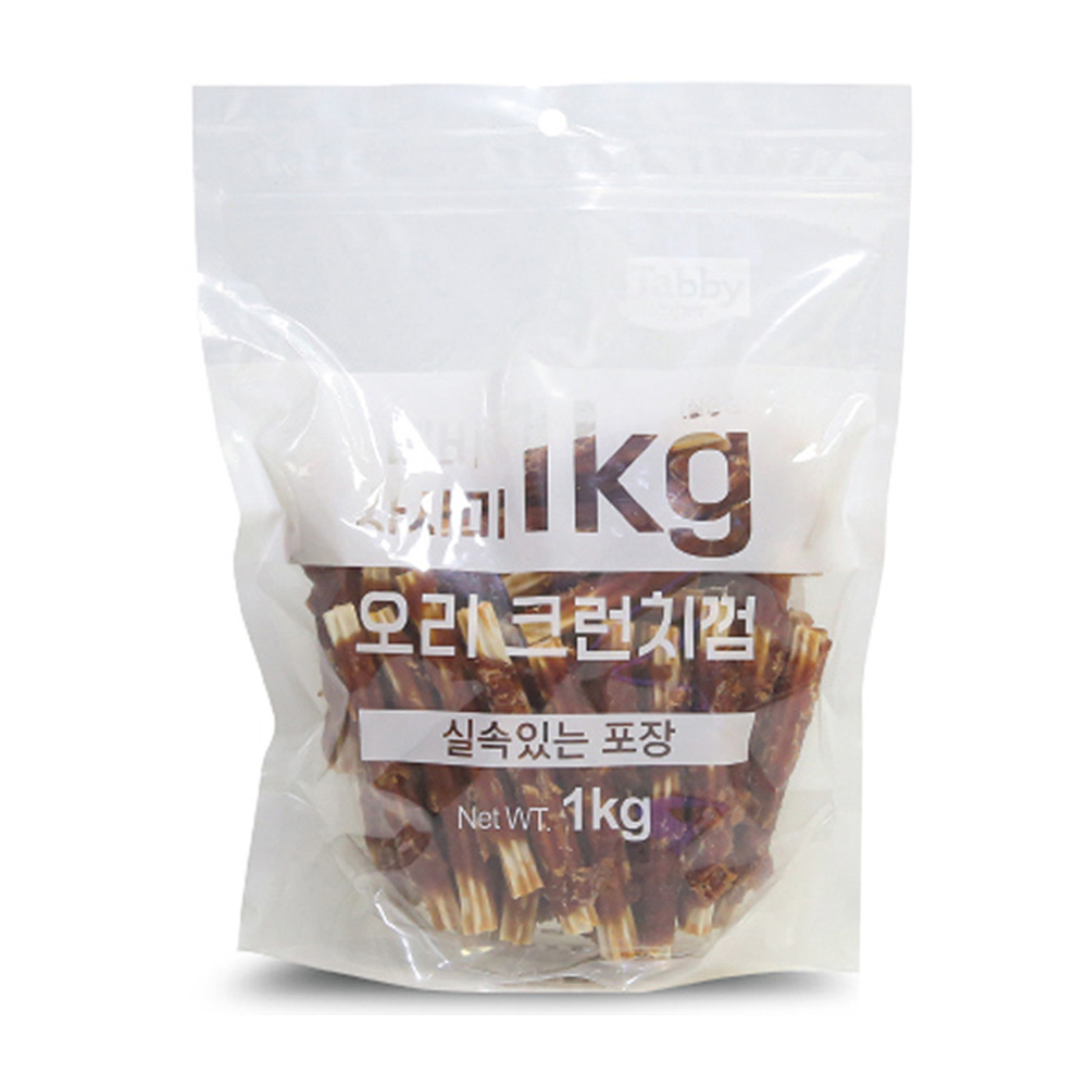 테비 강아지 간식 사사미 오리 크런치껌 1kg