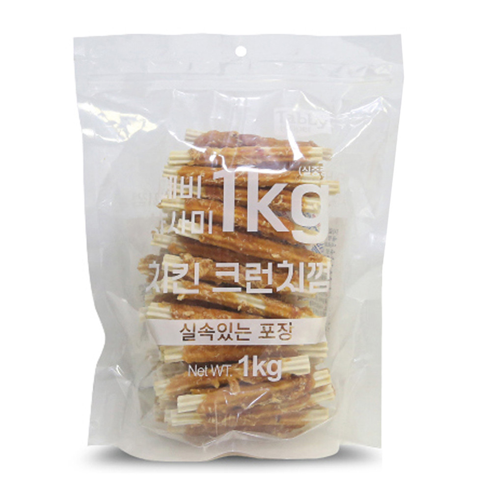 테비 강아지 간식 사사미 치킨 크런치껌 1kg