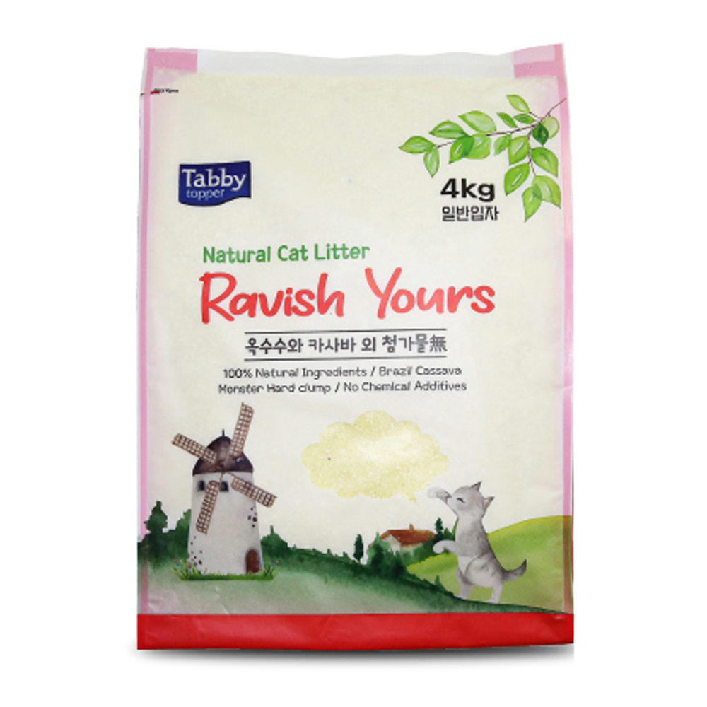 테비 고양이모래 라유 카사바모래 4kg (일반입자)
