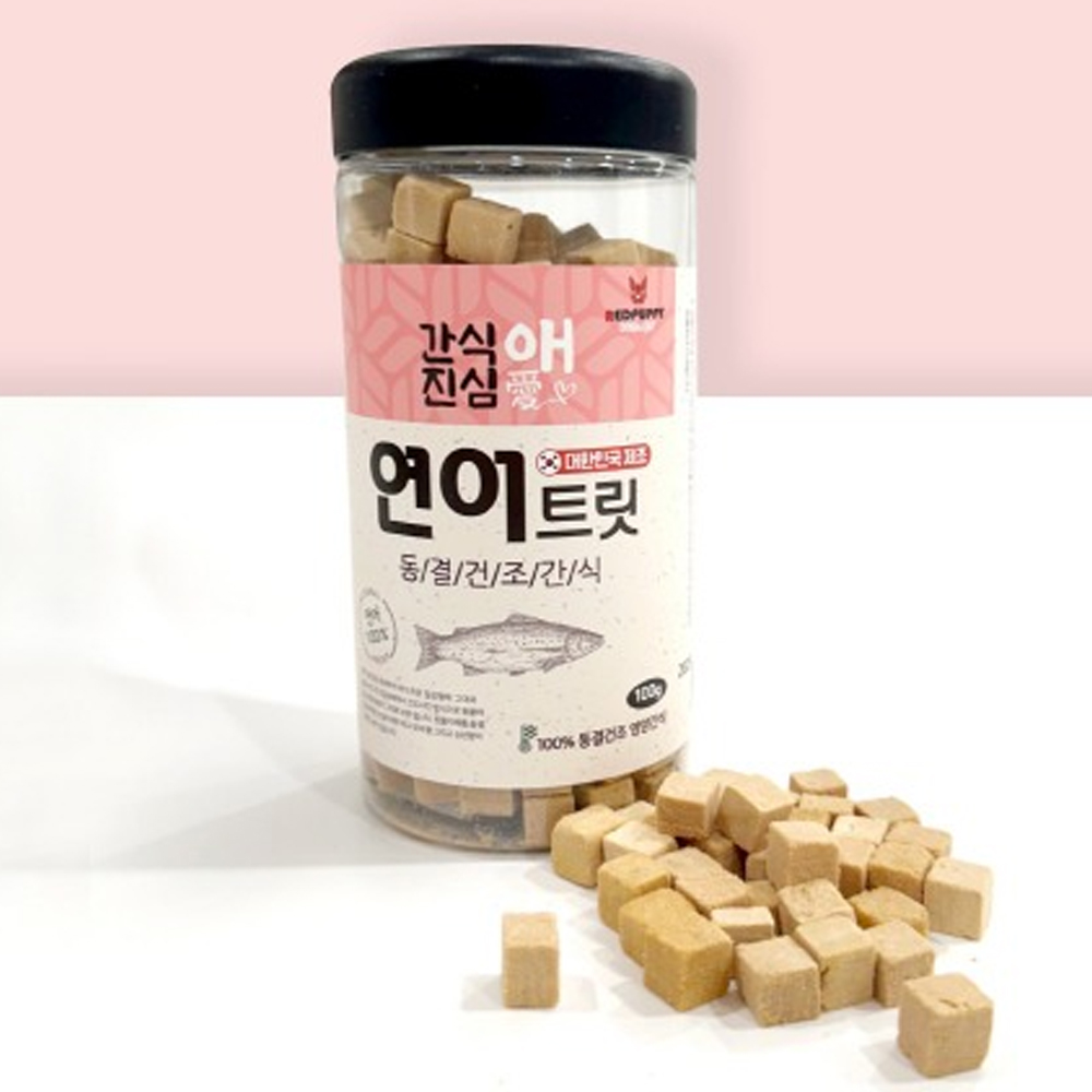레드퍼피 고양이 간식애진심 동결건조간식 100g (연어트릿)