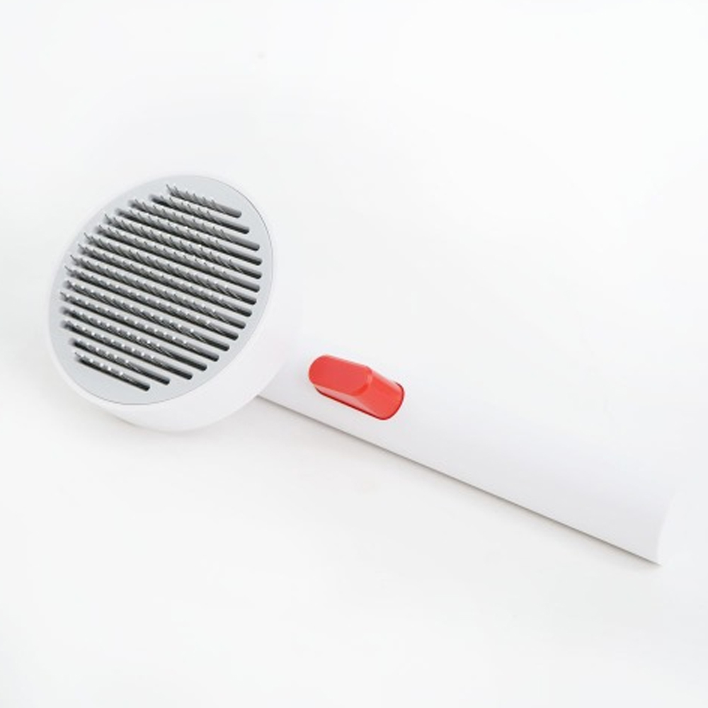 모모 고양이 롤 스프링 펫 브러쉬 (화이트)