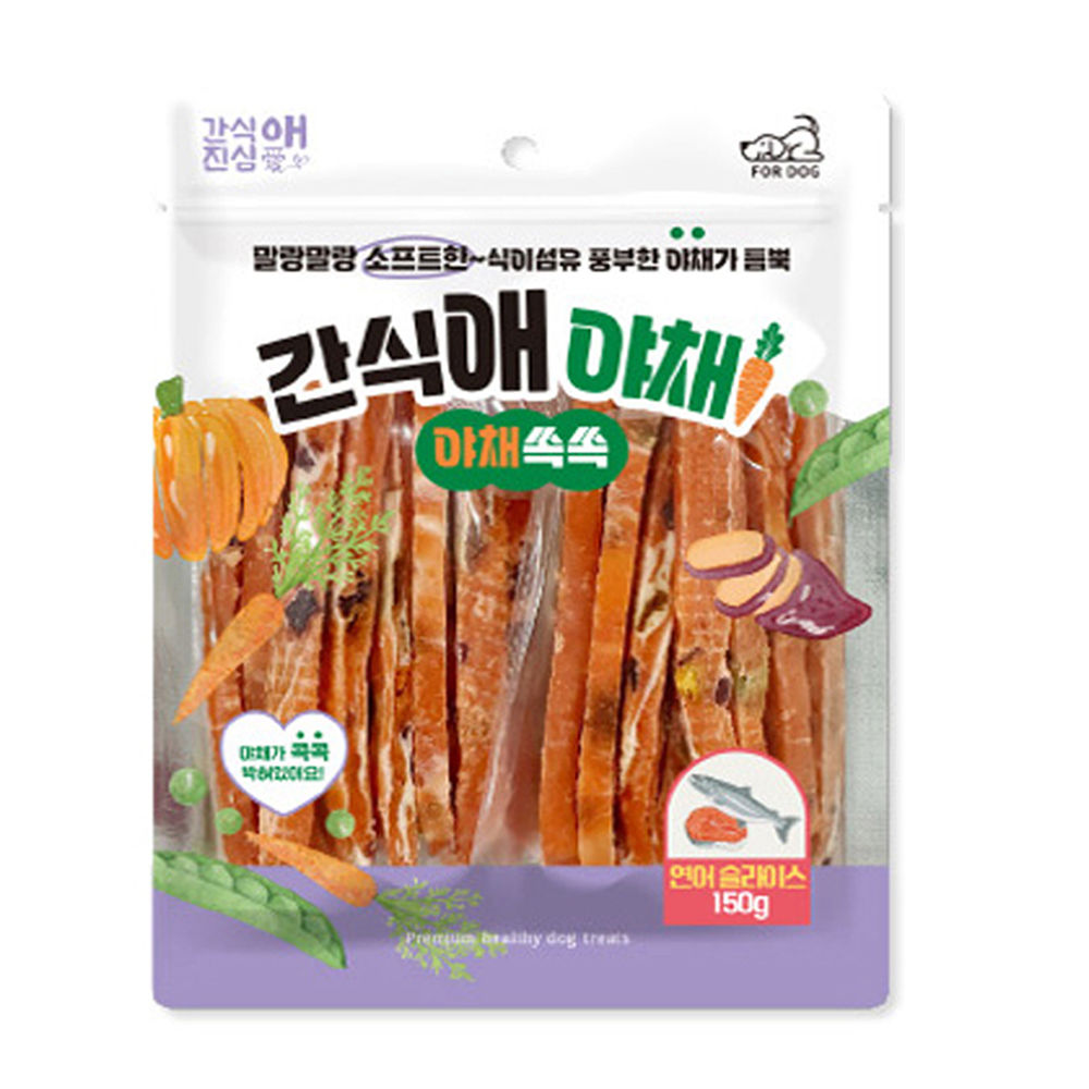 토리 강아지간식 간식애야채 소프트 연어슬라이스 150g