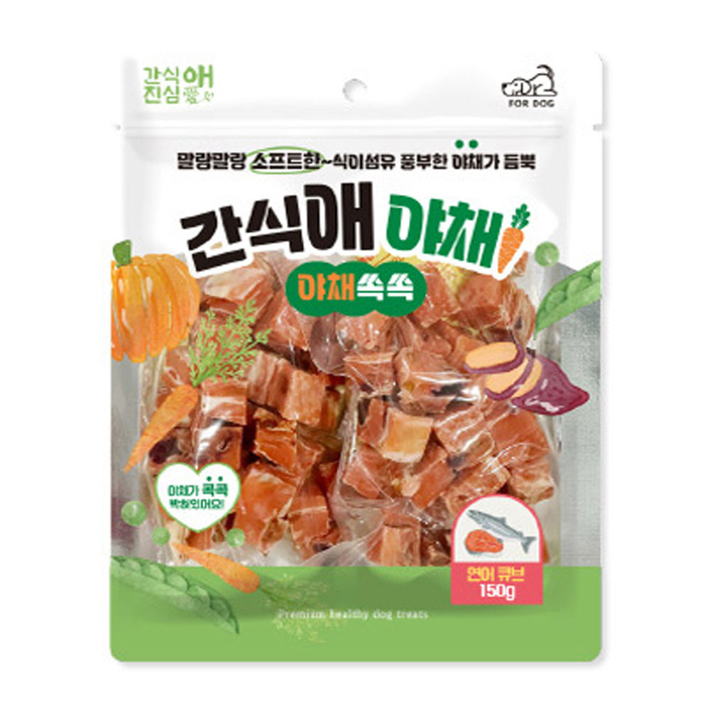 토리 강아지간식 간식애야채 소프트 연어큐브 150g