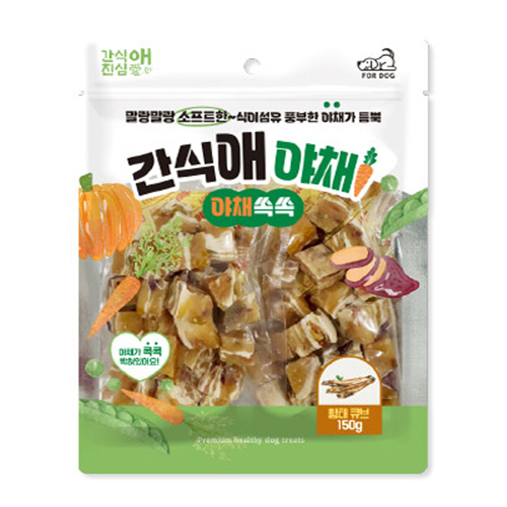 토리 강아지간식 간식애야채 소프트 황태큐브 150g