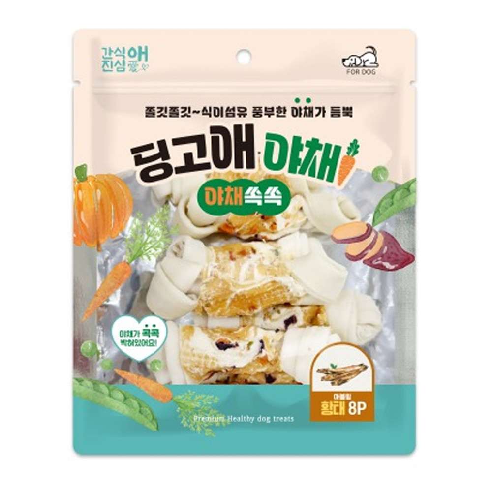 토리 강아지 딩고애야채 마블링 딩고본 황태 8P (M) (4.5in)