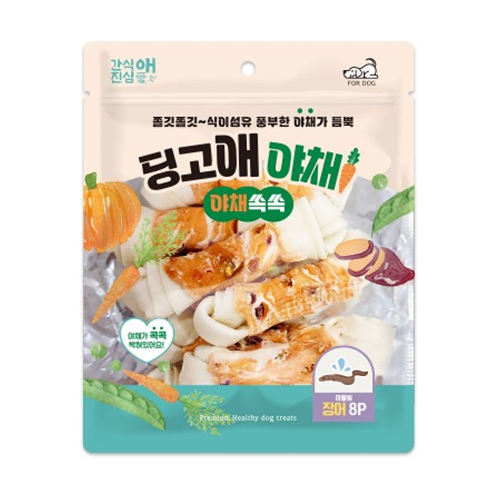 토리 강아지 간식 딩고애야채 마블링 딩고본 장어 8P (M) (4.5in)
