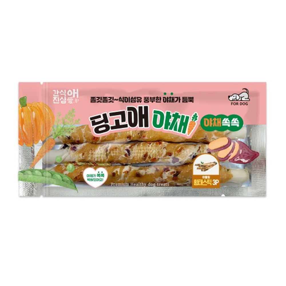 토리 강아지 간식 딩고애야채 마블링 황태스틱 3P (M)