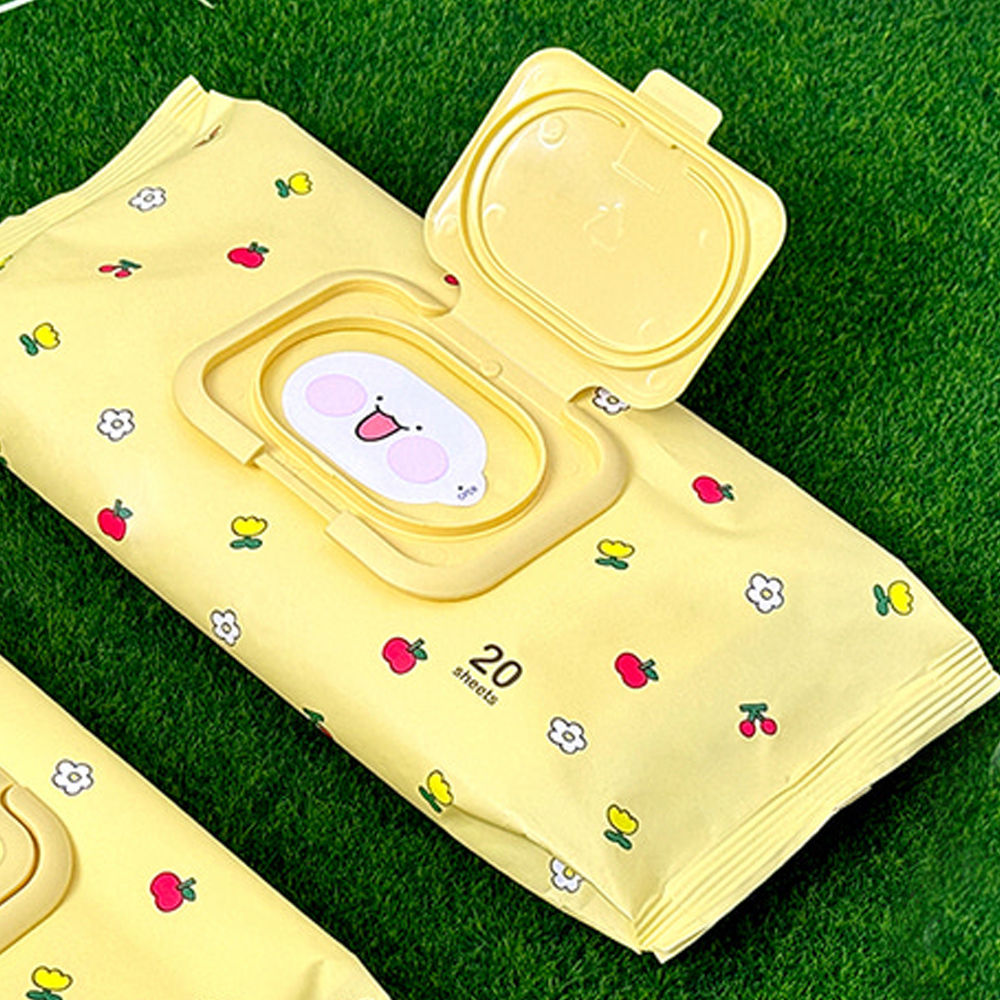 콜리 물티슈 놀자곰 도톰한 물티슈 캡형 노랑노랑 (20매 x 24개입) (1박스)