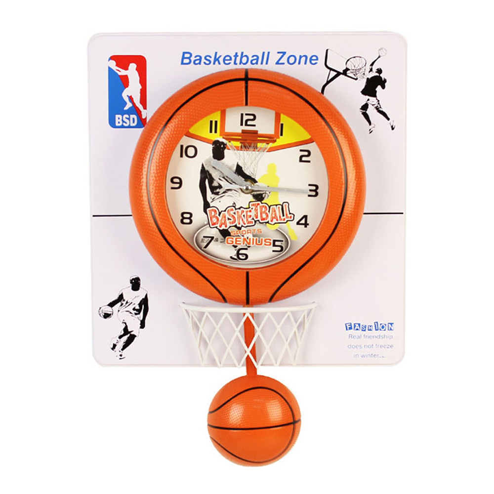 유닛키즈 벽시계 아이방 시계 스포츠 농구 (오렌지) (327335b)
