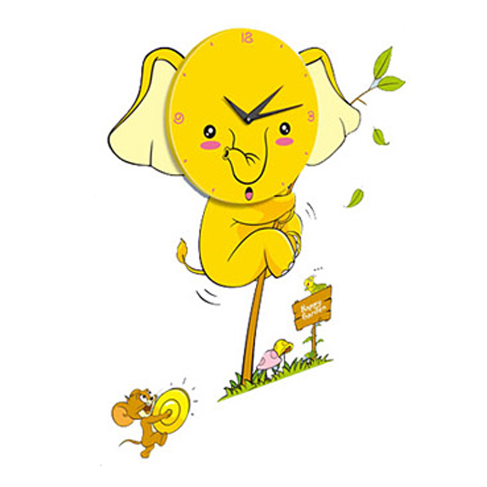 월엘프 데코시계 아이방 인테리어 벽시계 (소심코끼리)