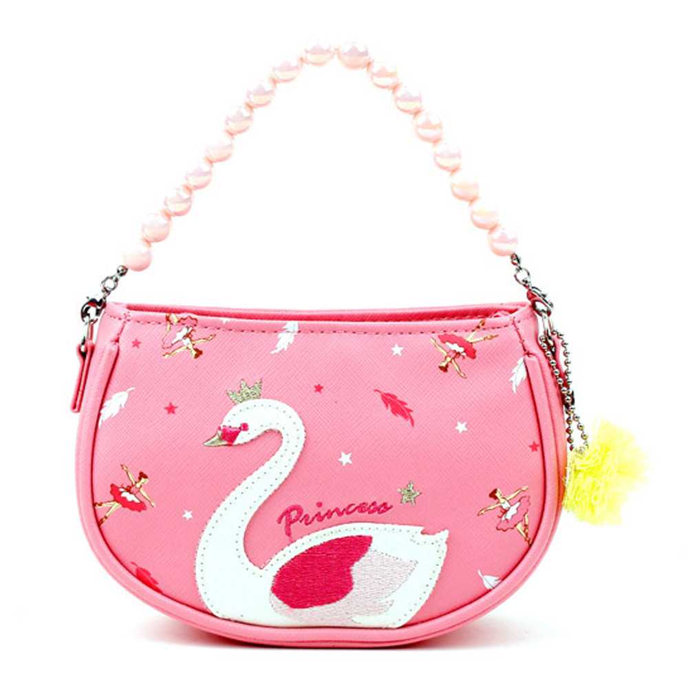 윙하우스 화이트 스완 아동 손 크로스백 (라이트핑크)