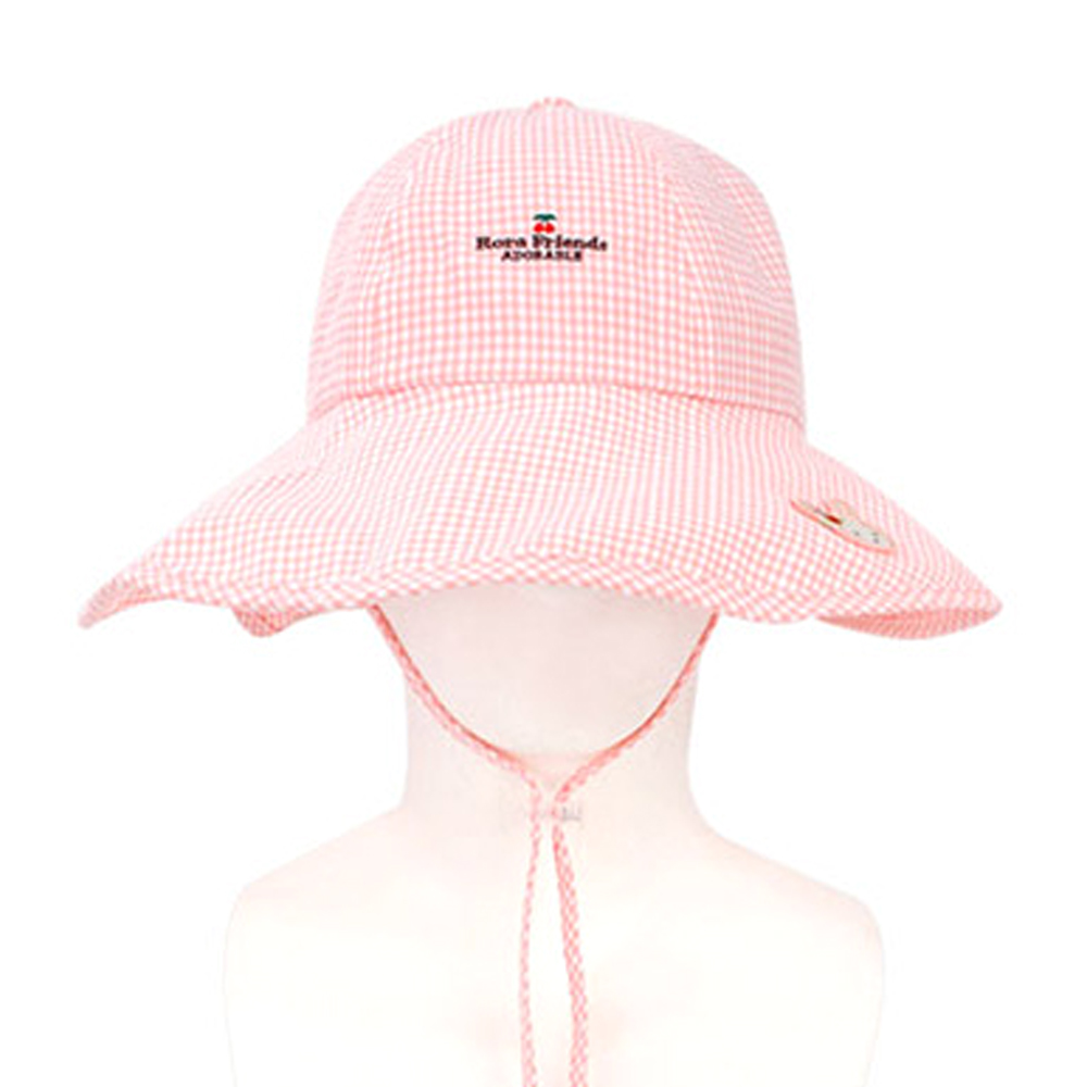 윙하우스 로라 체크 벙거지햇 (핑크)
