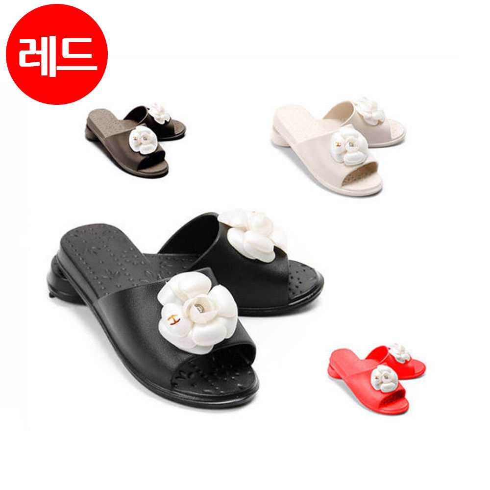 신우 플라워 거실화 (레드)