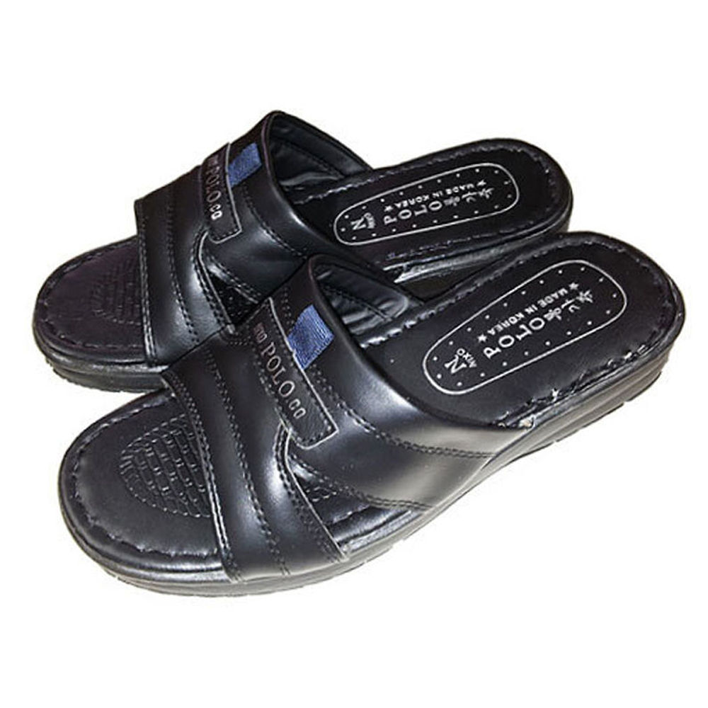 슬리퍼마트 통가죽 A1 남성 슬리퍼 (블랙) (택1)