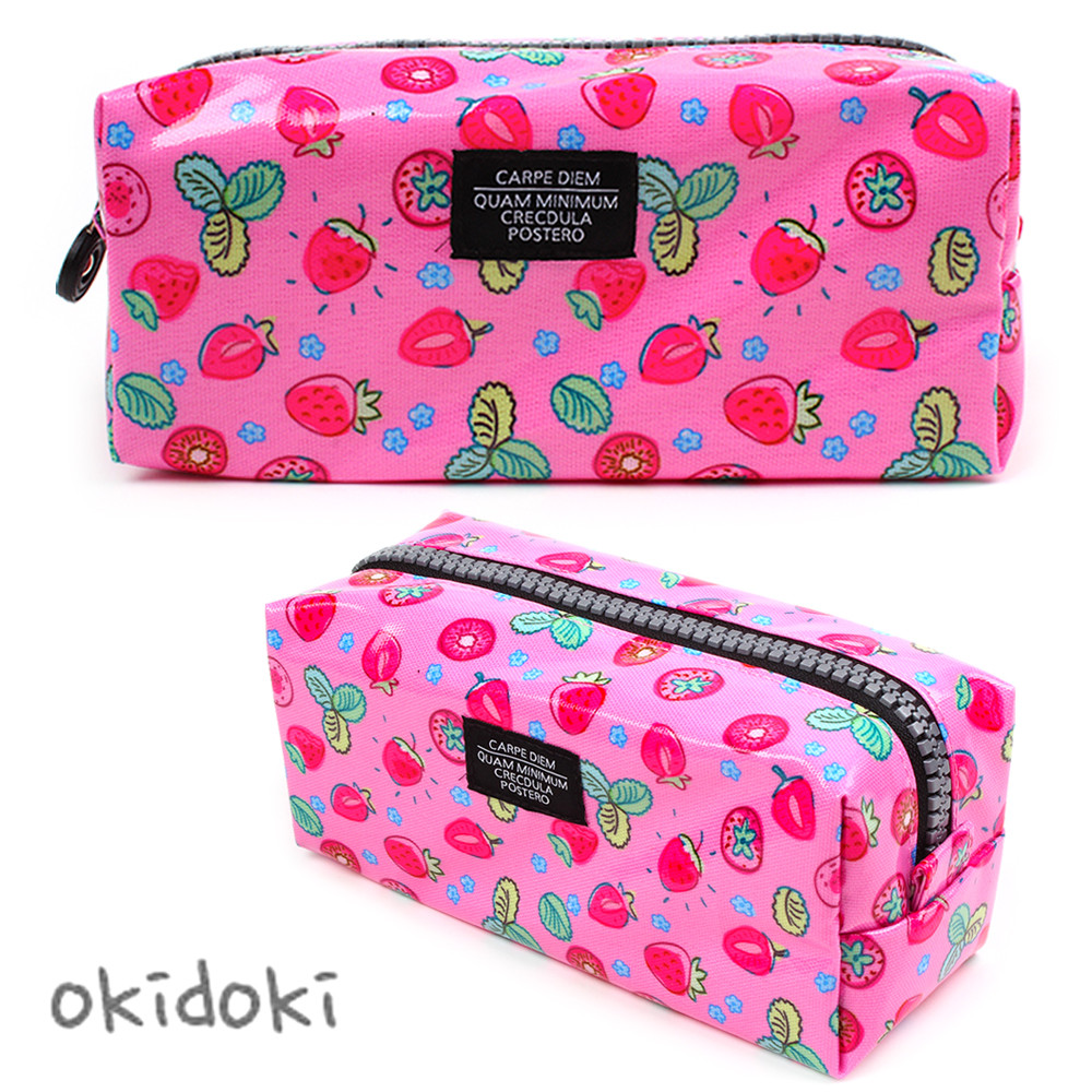 한정특가) 오키도키 비비드 지퍼 파우치 (핑크)