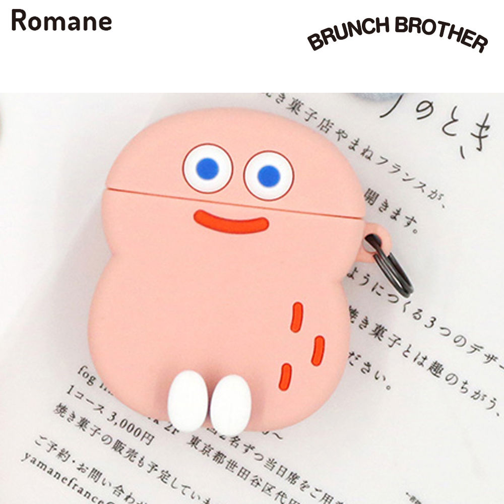 로마네 브런치브라더 피넛 에어팟실리콘 케이스 (핑크피넛)