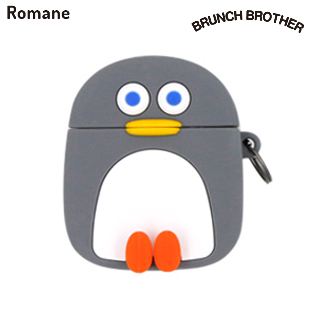 로마네 브런치브라더 펭귄 에어팟실리콘 케이스 (그레이펭귄)