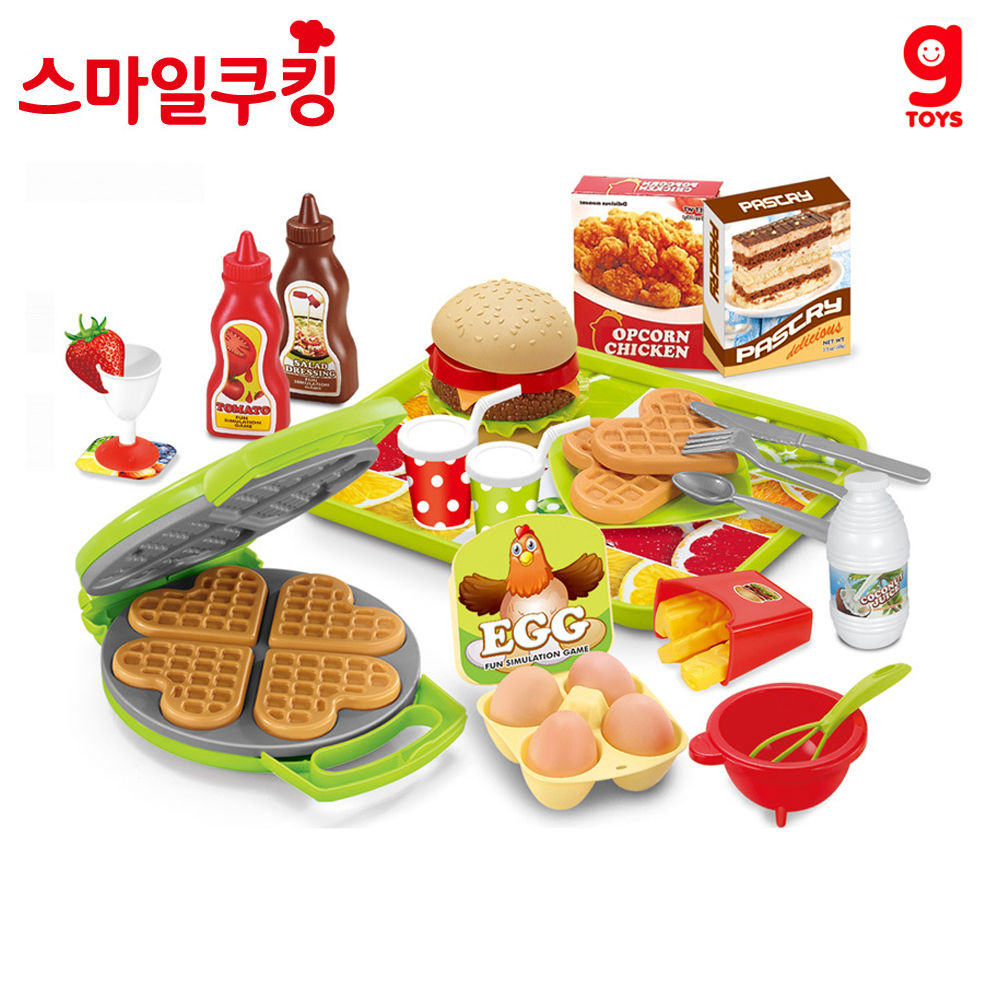 가이아 스마일쿠킹 와플머신 햄버거 풀 세트 (749652)