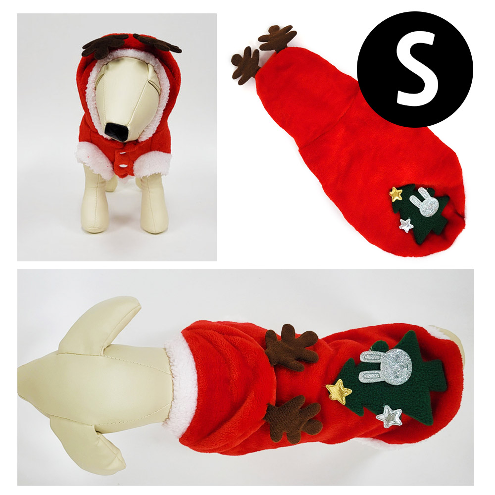 해피파티 펫 이벤트 의상 크리스마스 사슴뿔 후드 (S)