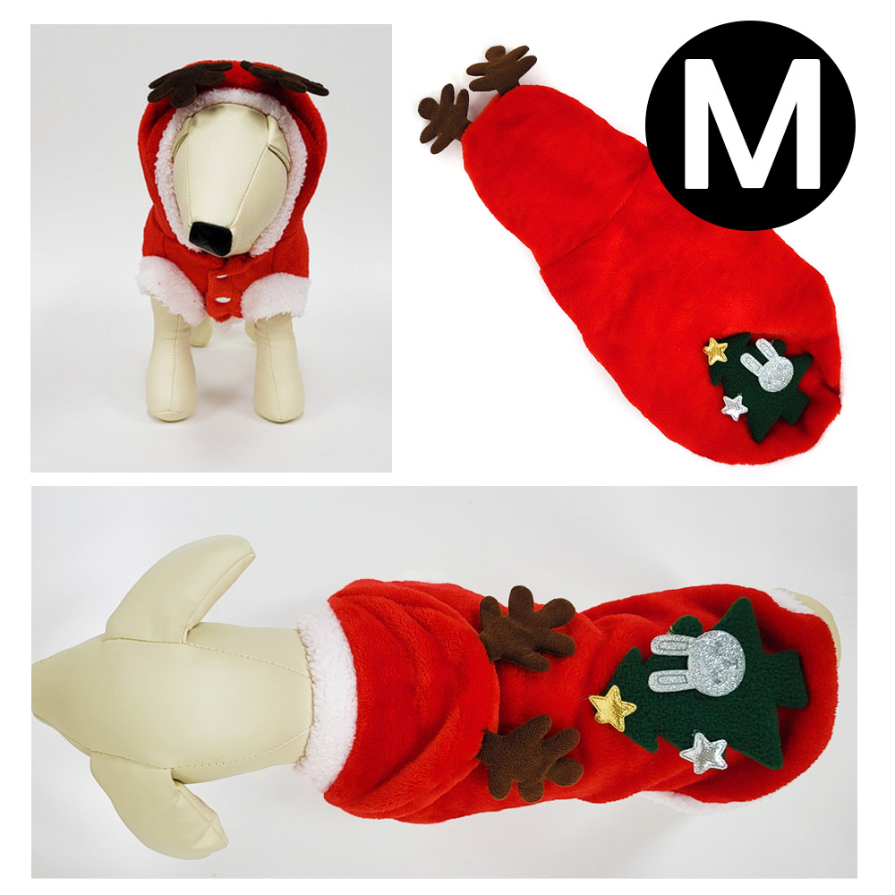 해피파티 펫 이벤트 의상 크리스마스 사슴뿔 후드 (M)