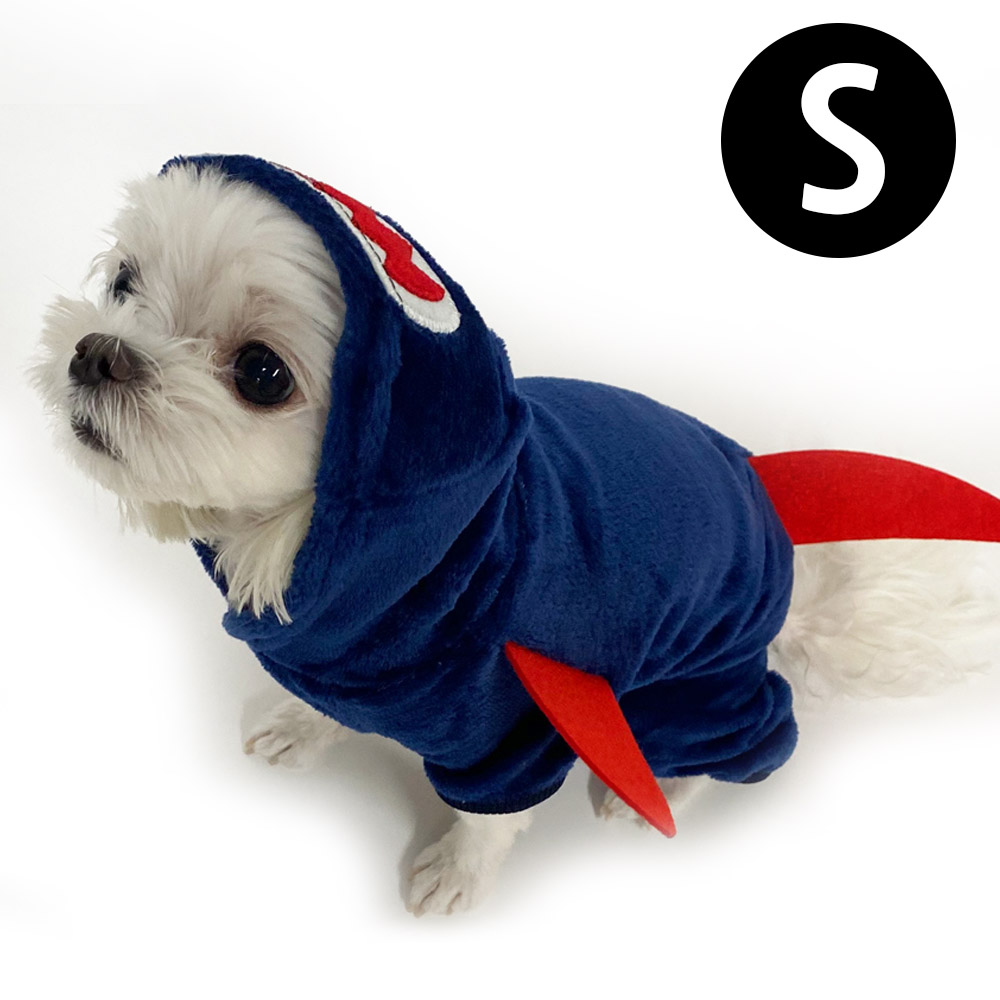 해피파티 펫 이벤트 의상 샤크 후드 올인원 (S)