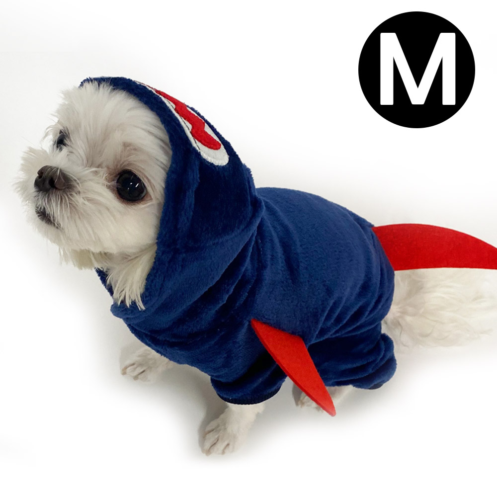 해피파티 펫 이벤트 의상 샤크 후드 올인원 (M)