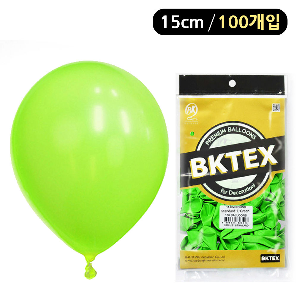 해피파티 풍선 일반 라운드 15cm (100개입) (라임그린)