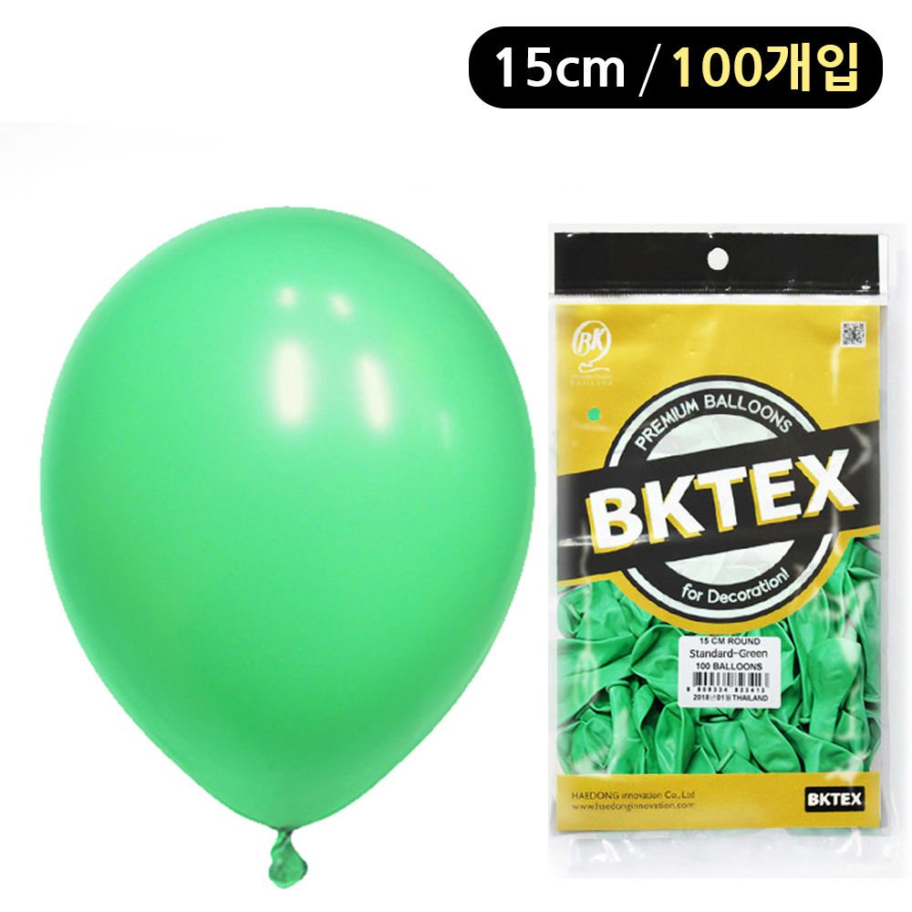 해피파티 풍선 일반 라운드 15cm (100개입) (그린)