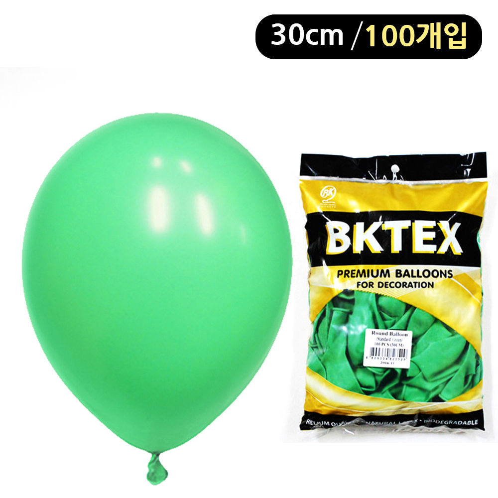 해피파티 풍선 일반 라운드 30cm (100개입) (그린)