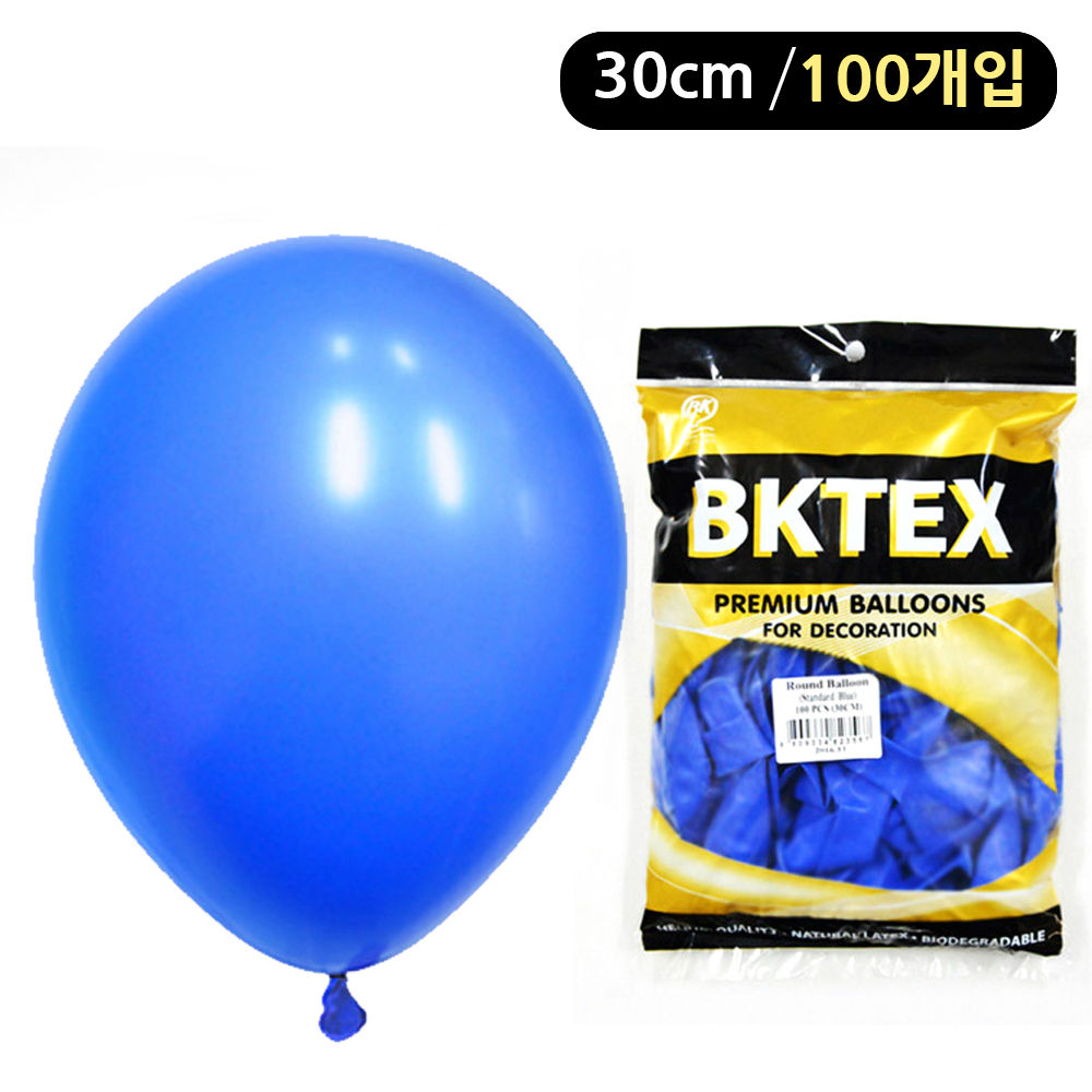 해피파티 풍선 일반 라운드 30cm (100개입) (블루)