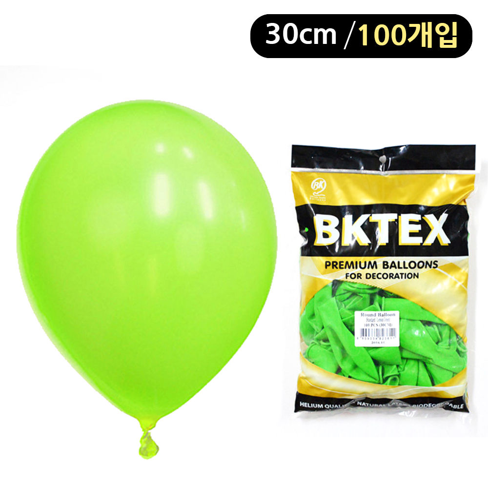 해피파티 풍선 일반 라운드 30cm (100개입) (라임그린)