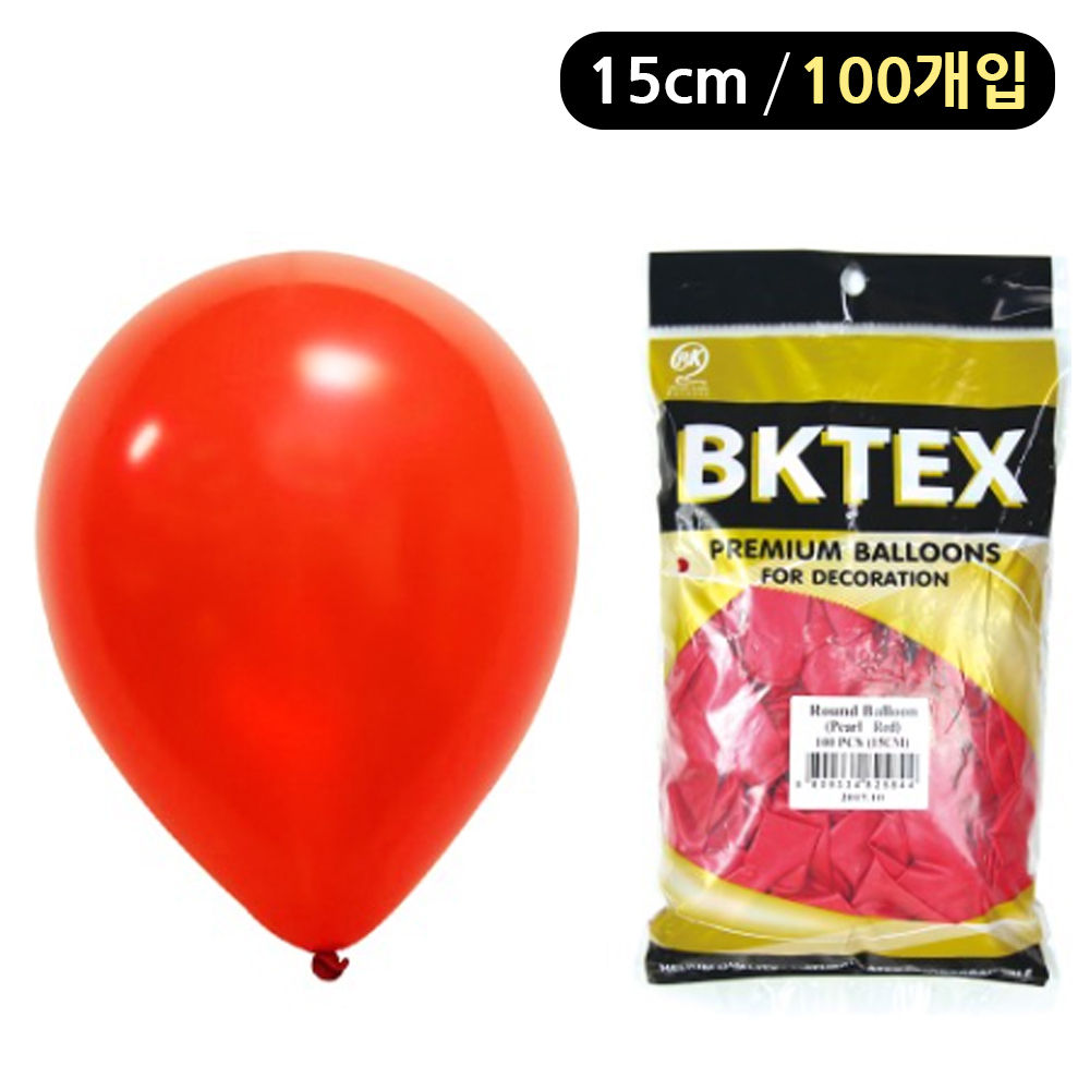 해피파티 풍선 펄 라운드 15cm (100개입) (레드)