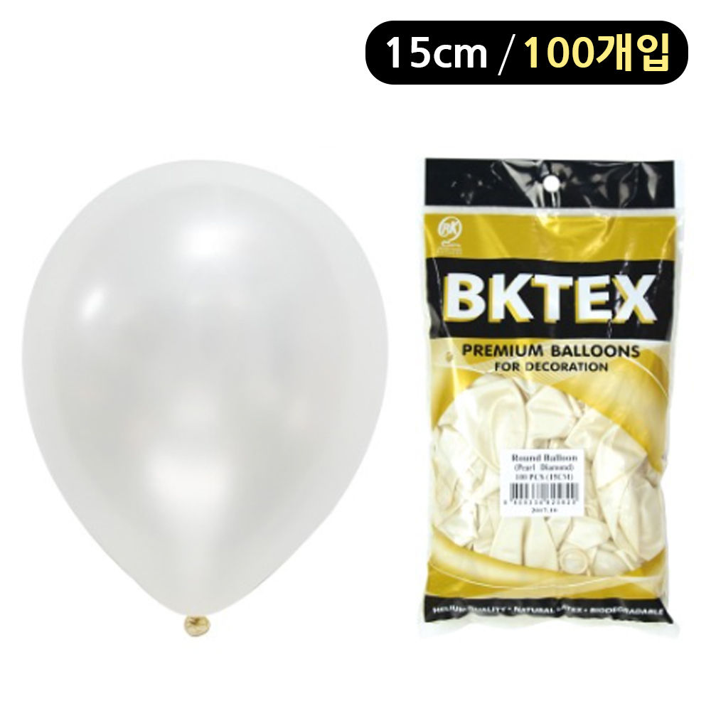 해피파티 풍선 펄 라운드 15cm (100개입) (화이트)