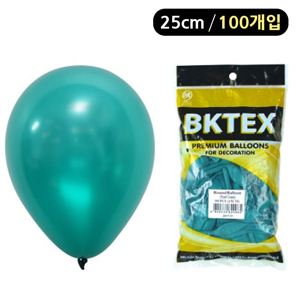 해피파티 풍선 펄 라운드 25cm (100개입) (에메랄드그린)