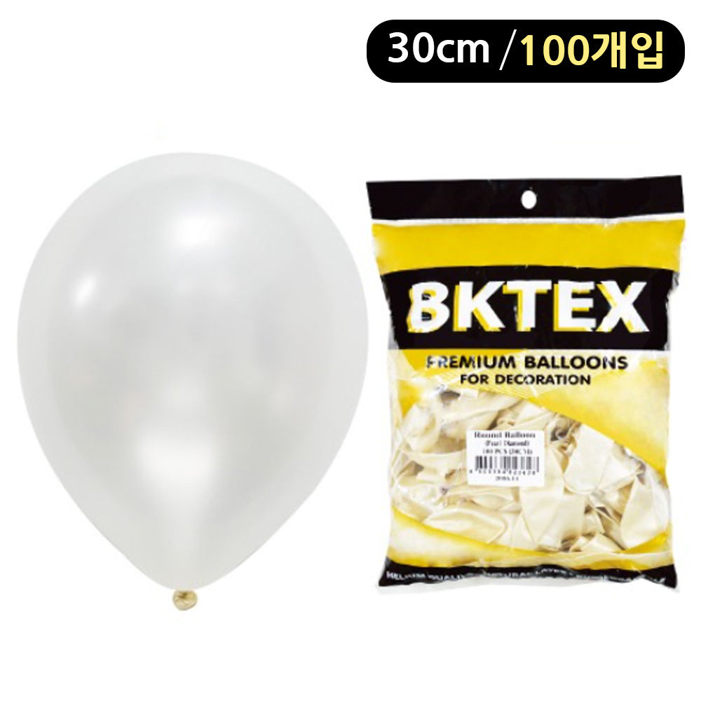 해피파티 풍선 펄 라운드 30cm (100개입) (화이트)