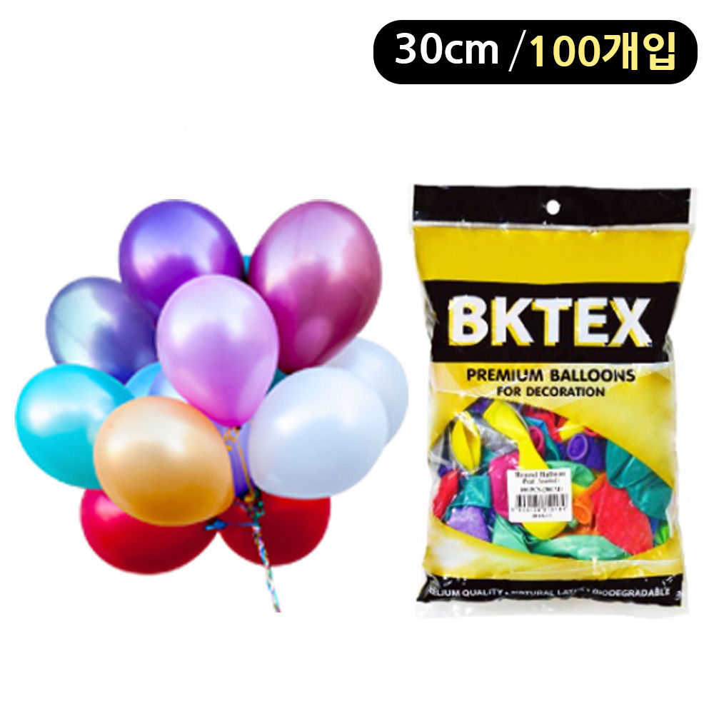 해피파티 풍선 펄 라운드 30cm (100개입) (혼합)