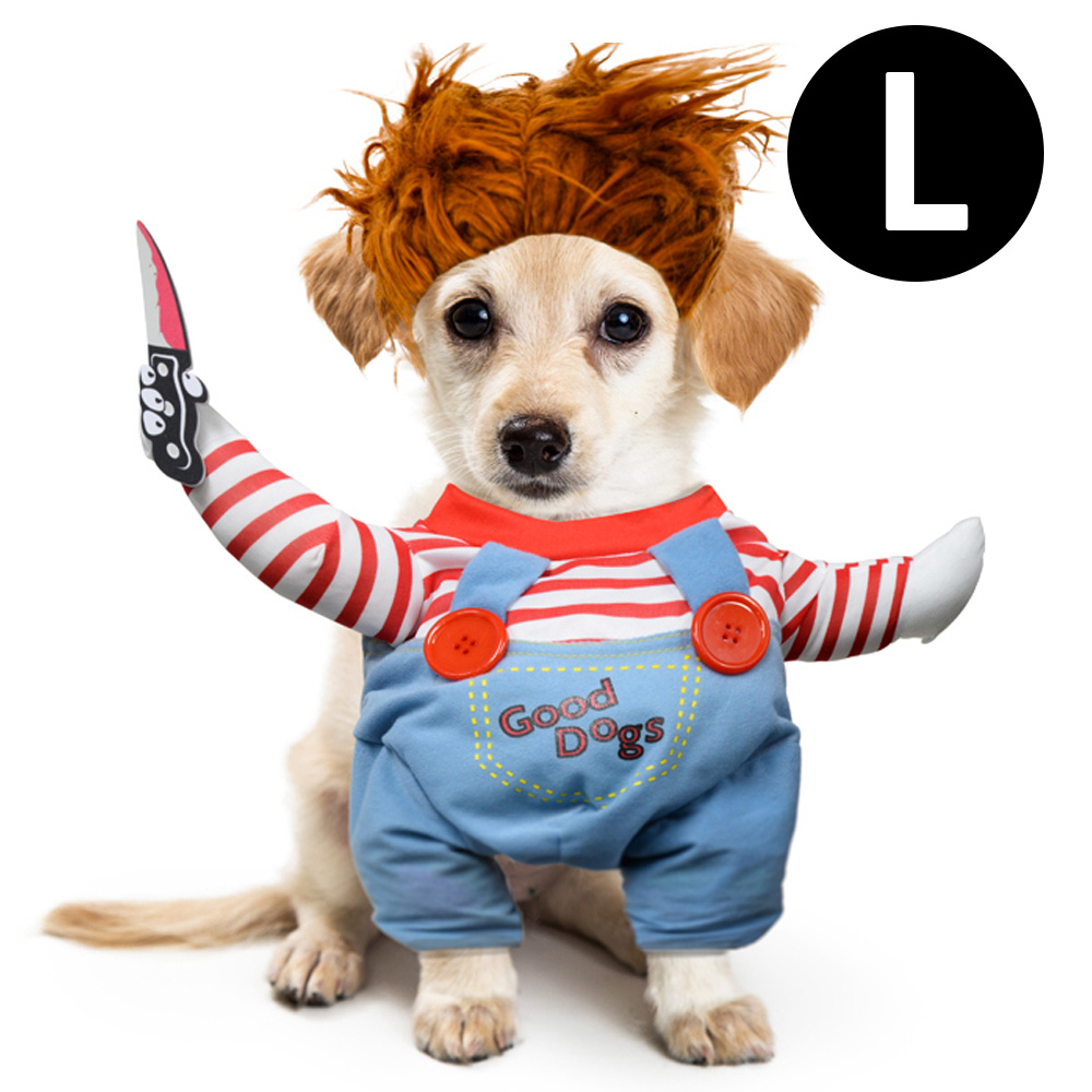 해피파티 펫 이벤트 의상 할로윈 코스튬 쳐키 티셔츠 (L)