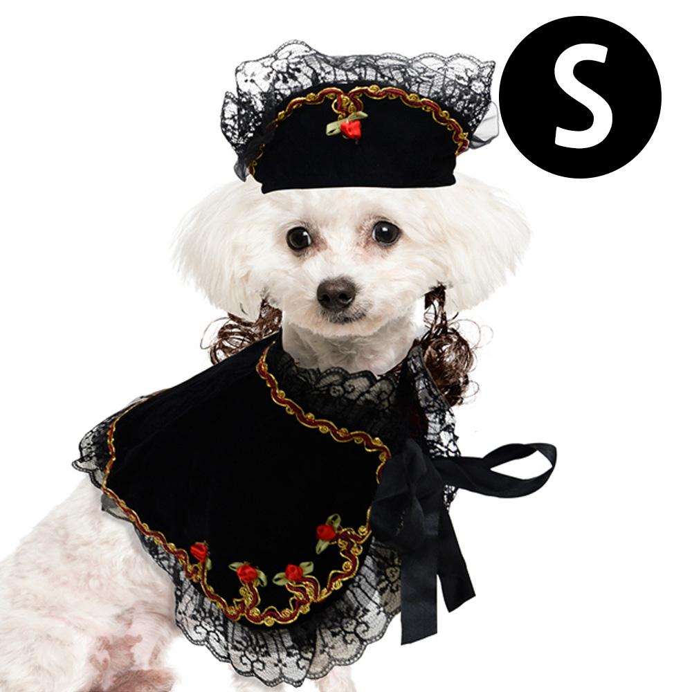 해피파티 펫 이벤트 의상 할로윈 코스튬 레이스세트 (블랙) (S)