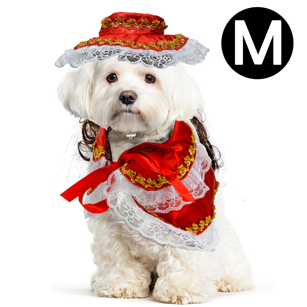 해피파티 펫 이벤트 의상 할로윈 코스튬 레이스 세트 (오렌지) (M)