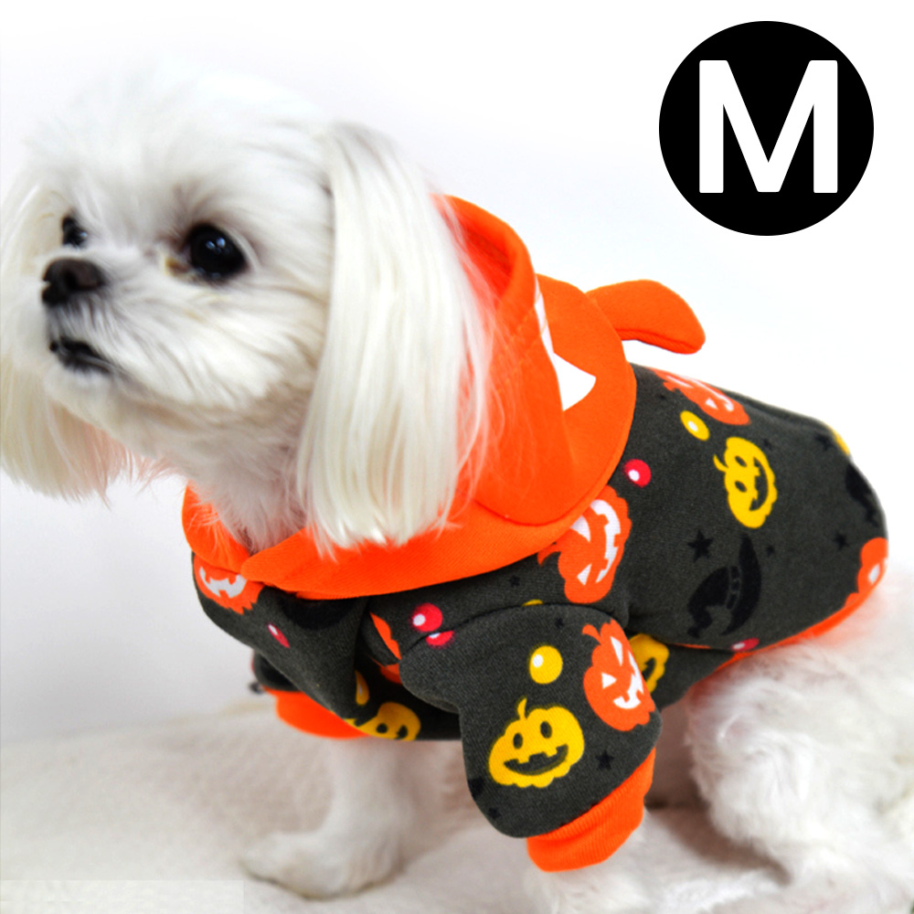 해피파티 펫 이벤트 의상 할로윈 코스튬 펌프킨 인쇄 후드 (M)