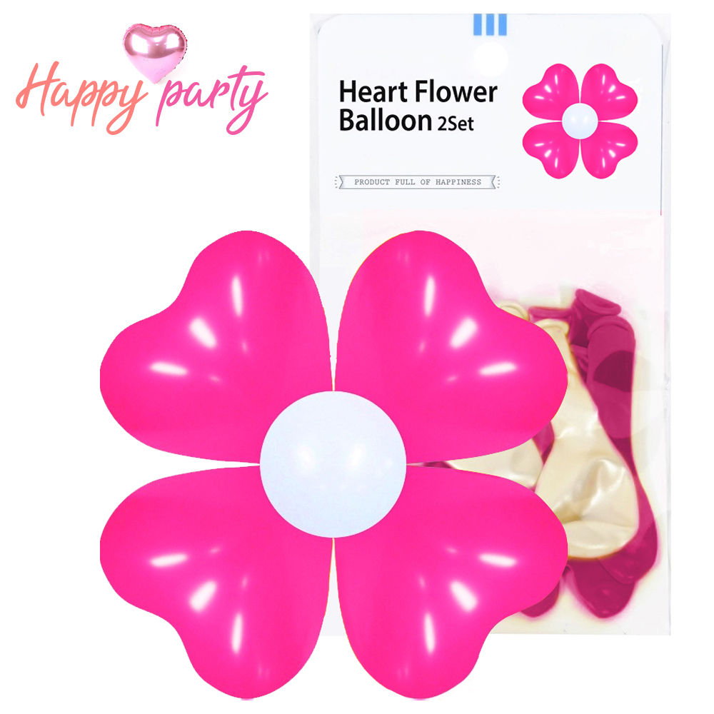 해피파티 하트 꽃 풍선 (2세트) (푸치샤)