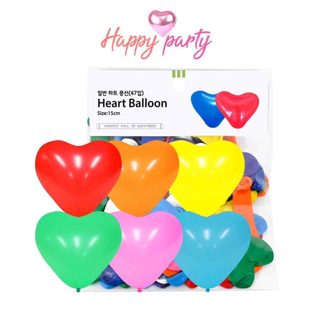 해피파티 하트 풍선 15cm (47개입) (색상혼합)