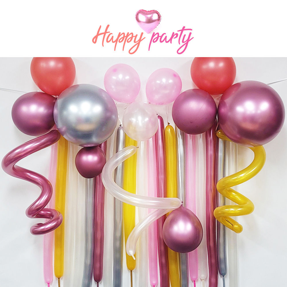 해피파티 풍선장식 가랜드 (크롬)