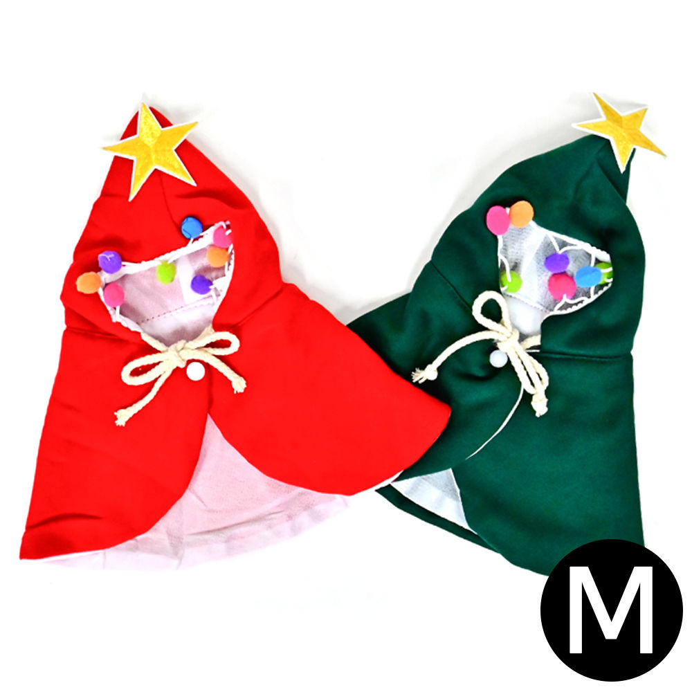 해피파티 펫 이벤트 강아지 크리스마스 폼폼이 후드망토 (M) (랜덤1개)