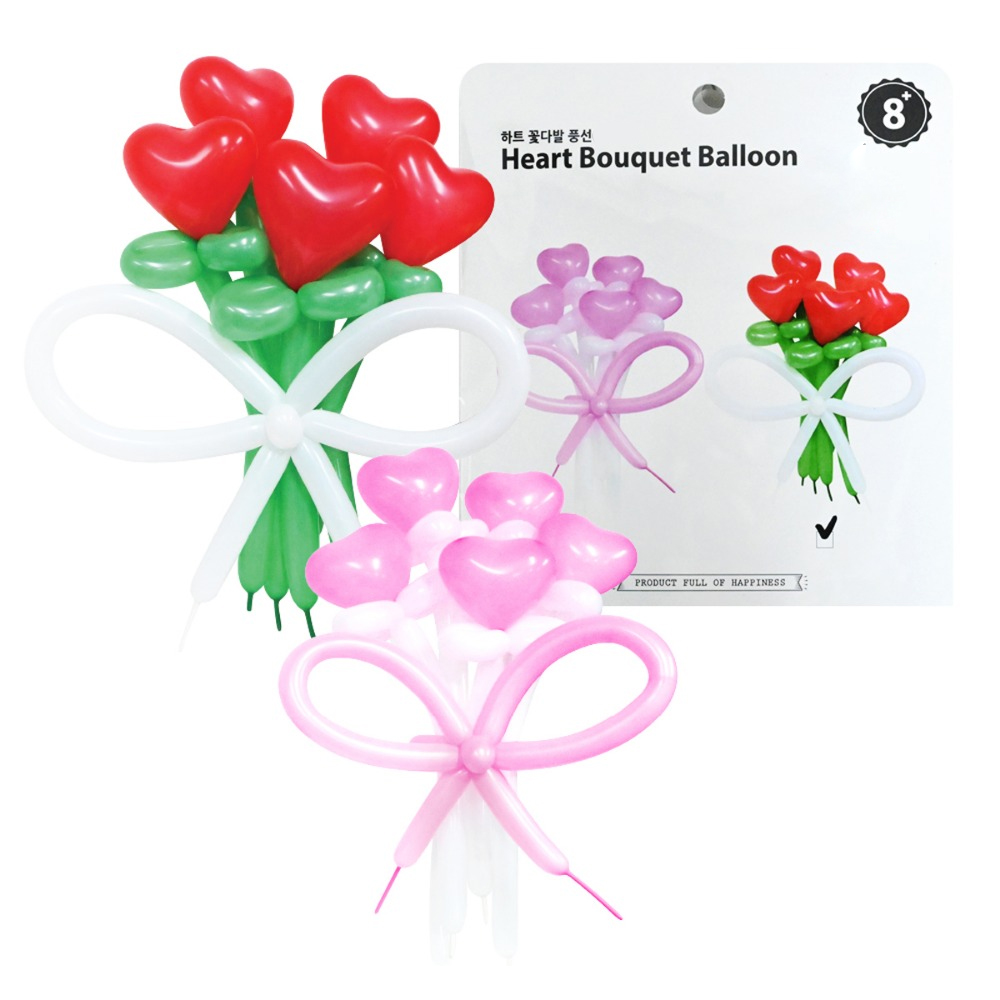 해피파티 하트 꽃다발 풍선세트 (랜덤1개)