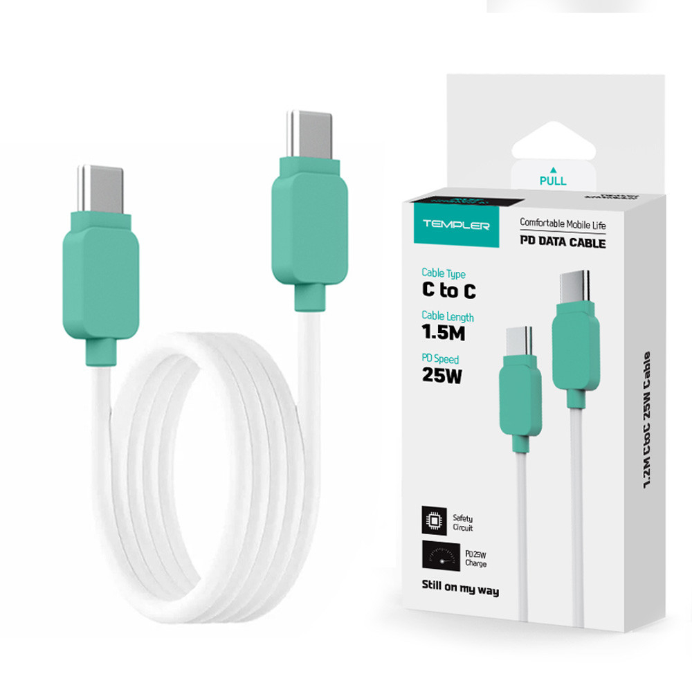 템플러 PD고속충전케이블 PD 25W CtoC 케이블 1.5M (TEM-CTC-150) 고속충전데이터케이블