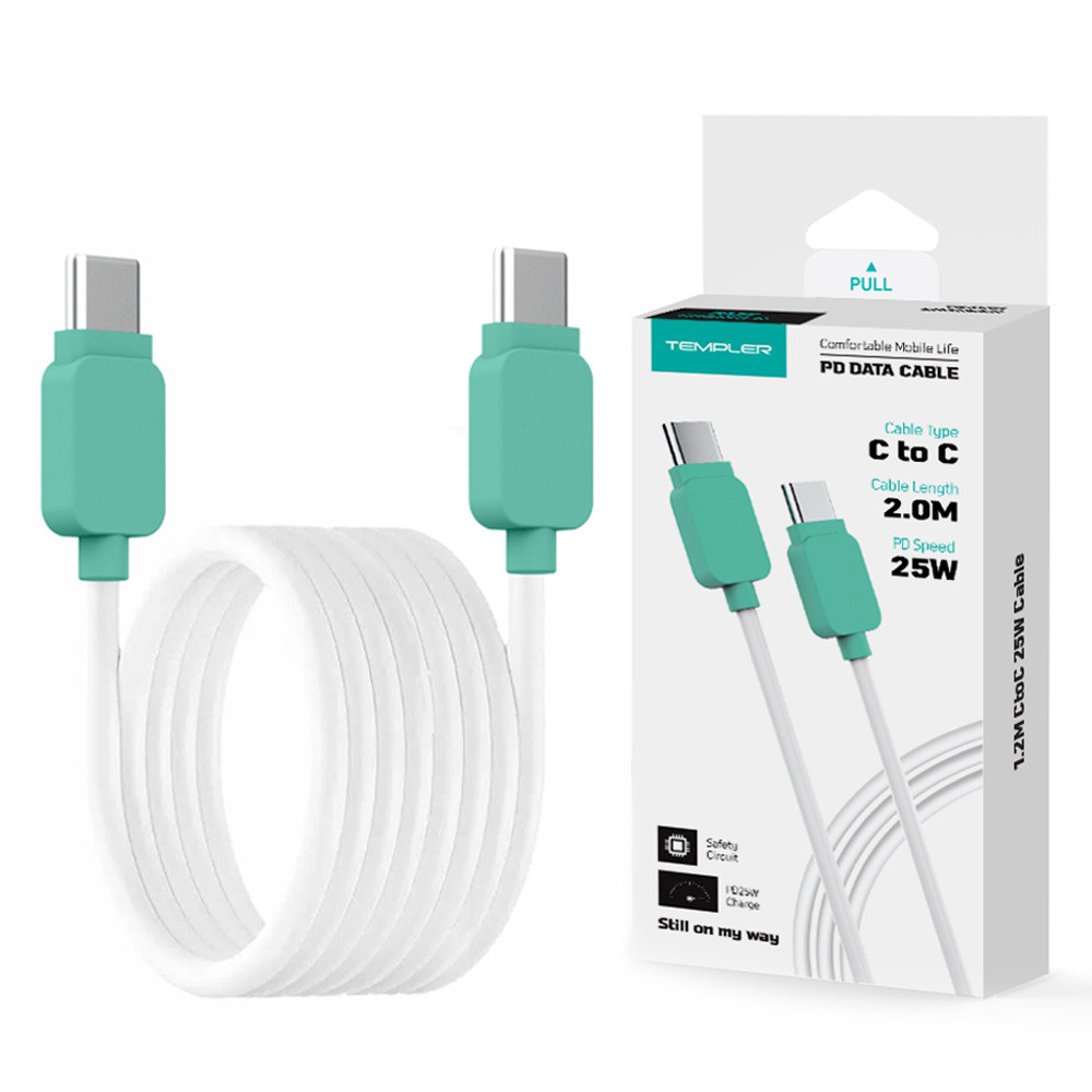 템플러 PD고속충전케이블 PD 25W CtoC 케이블 2M (TEM-CTC-200) 고속충전데이터케이블