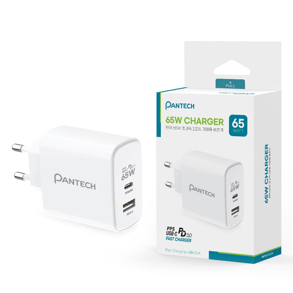 팬택 가정용충전기 PD 65W 2포트 충전기 본품 (케이블미포함) (USR-S22-P65U2) 핸드폰충전기